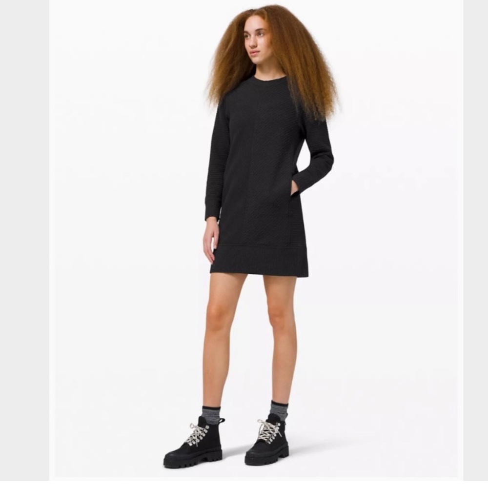 lululemon athletica Black Long Sleeve Knit Shift Dress